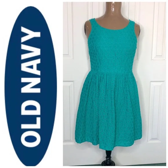 Old Navy | Dresses | Old Navy Eyelet Fit N Flare Sleeveless Dress | Poshmark
